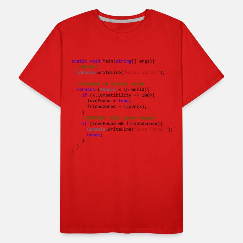 Liebe durch einen C # Programmierer gesehen Männer Premium Bio T-Shirt