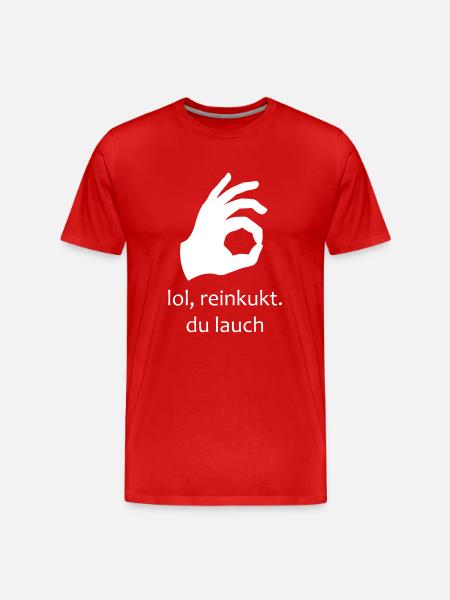lol, reinkukt (weiß) - Männer Premium Bio T-Shirt - Rot