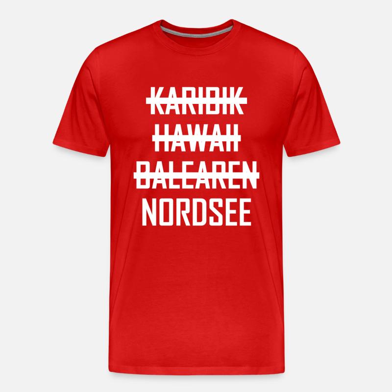Nordsee - Männer Premium Bio T-Shirt - Rot