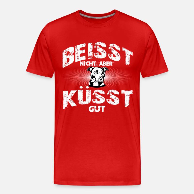 Pitbull - Männer Premium Bio T-Shirt - Rot