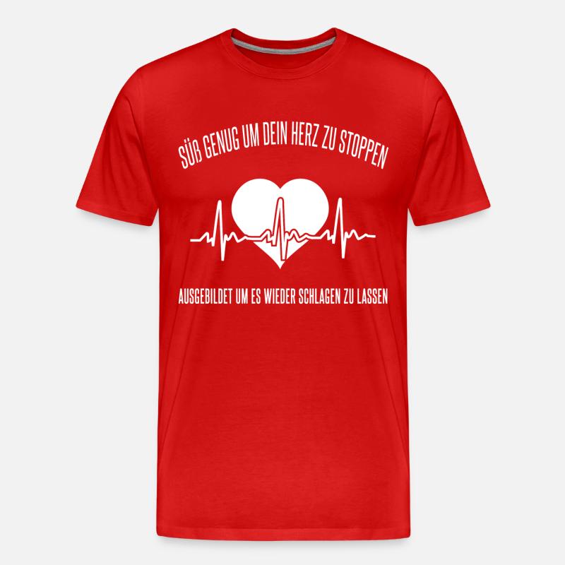 Krankenschwester - Männer Premium Bio T-Shirt - Rot