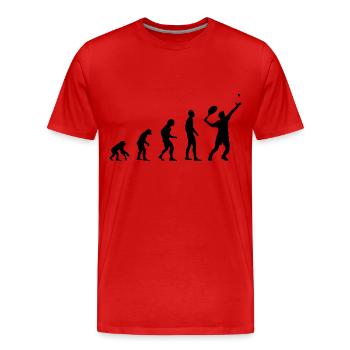 Tennis Evolution - Männer Premium Bio T-Shirt - Rot - Vorne - Damien (186cm)