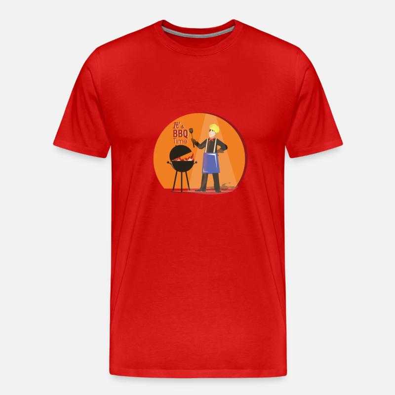 its bbq time - Männer Premium Bio T-Shirt - Rot