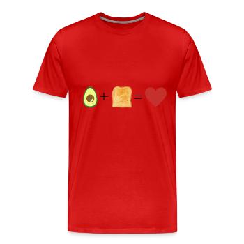 Avocado / Toast / Love / Toast und Avocado - Männer Premium Bio T-Shirt - Rot - Vorne - Damien (186cm)