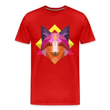 renard chemise abstrait chemise idées cadeaux fox zoo - T-shirt bio Premium Homme - rouge - Devant - Damien (186cm)
