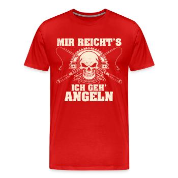 Angler Feierabend angeln Hobby Lustig Geschenk neu - Männer Premium Bio T-Shirt - Rot - Vorne - Damien (186cm)