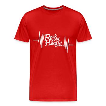 Coeur de rock heavy metal cadeau Hardrock Festival - T-shirt bio Premium Homme - rouge - Devant - Damien (186cm)