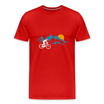 Mountain Bike Mountain Mountain Sports Gift Idea - Men's Premium Organic T-Shirt - red - Front - Damien (186cm)