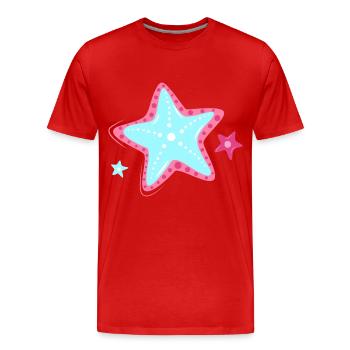 mer étoiles cadeau mer poissons animaux plage vacances - T-shirt bio Premium Homme - rouge - Devant - Damien (186cm)