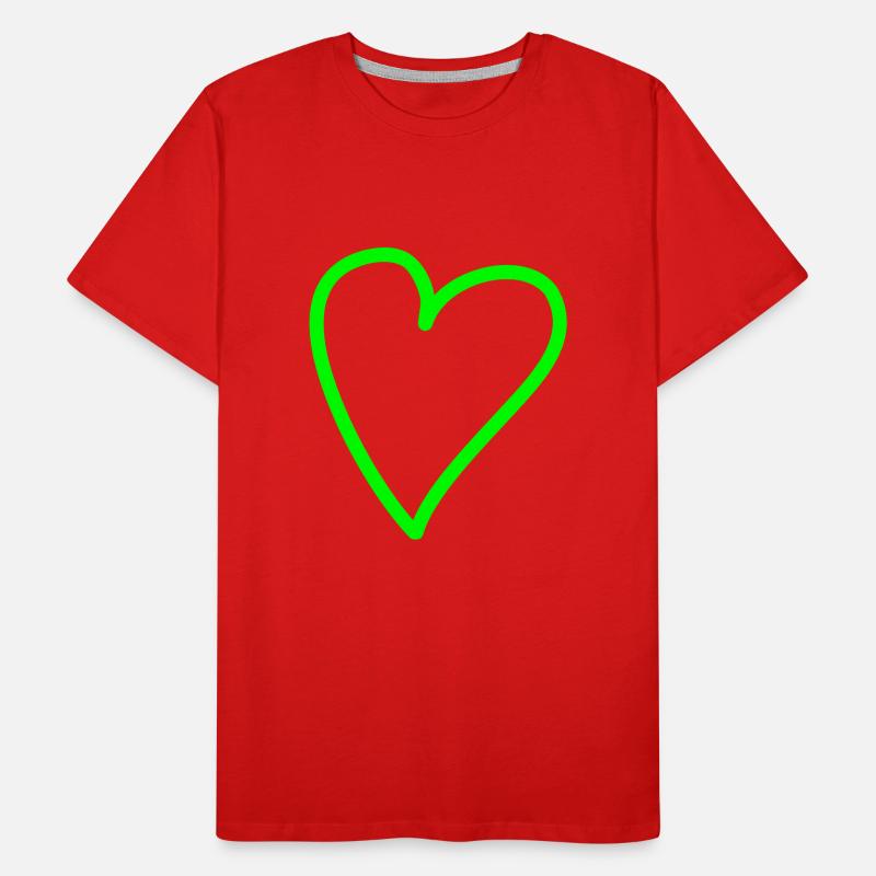 Coeur à main levée vert T-shirt bio Premium Homme