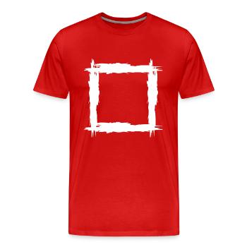 Carré blanc - T-shirt bio Premium Homme - rouge - Devant - Damien (186cm)