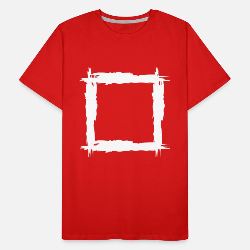 Square white Men's Premium Organic T-Shirt