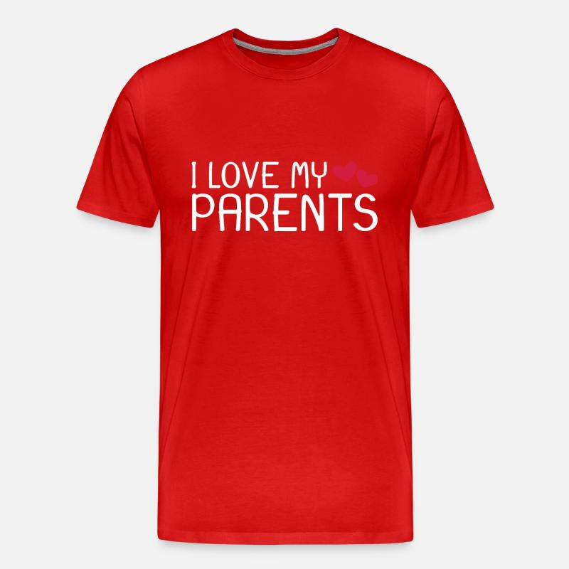Ich liebe meine Eltern - Männer Premium Bio T-Shirt - Rot