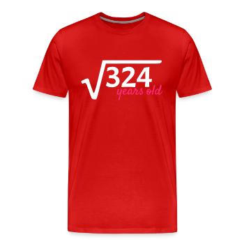 18 jahre alt Wurzel Mathe - Männer Premium Bio T-Shirt - Rot - Vorne - Damien (186cm)