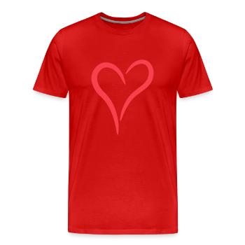 Coeur rouge - T-shirt bio Premium Homme - rouge - Devant - Damien (186cm)