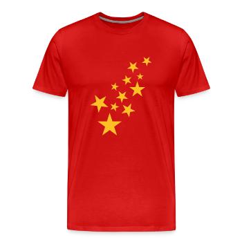 Star symbol asterisk pattern - Men's Premium Organic T-Shirt - red - Front - Damien (186cm)