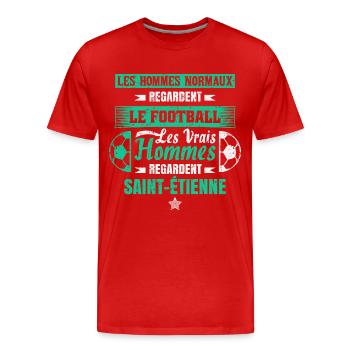 Saint-Étienne,football,socer,club,football, - Men's Premium Organic T-Shirt - red - Front - Damien (186cm)