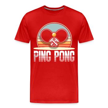 Ping Pong Table Tennis - Men's Premium Organic T-Shirt - red - Front - Damien (186cm)