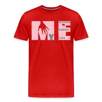 Trouver ma voie : choix, décision, vie - T-shirt bio Premium Homme - rouge - Devant - Damien (186cm)