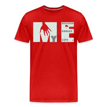 MEvolution: Choix, Décision, Vie - T-shirt bio Premium Homme - rouge - Devant - Damien (186cm)