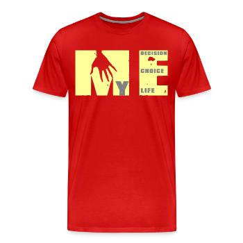 Je me renforce: choix, décision, vie - T-shirt bio Premium Homme - rouge - Devant - Damien (186cm)