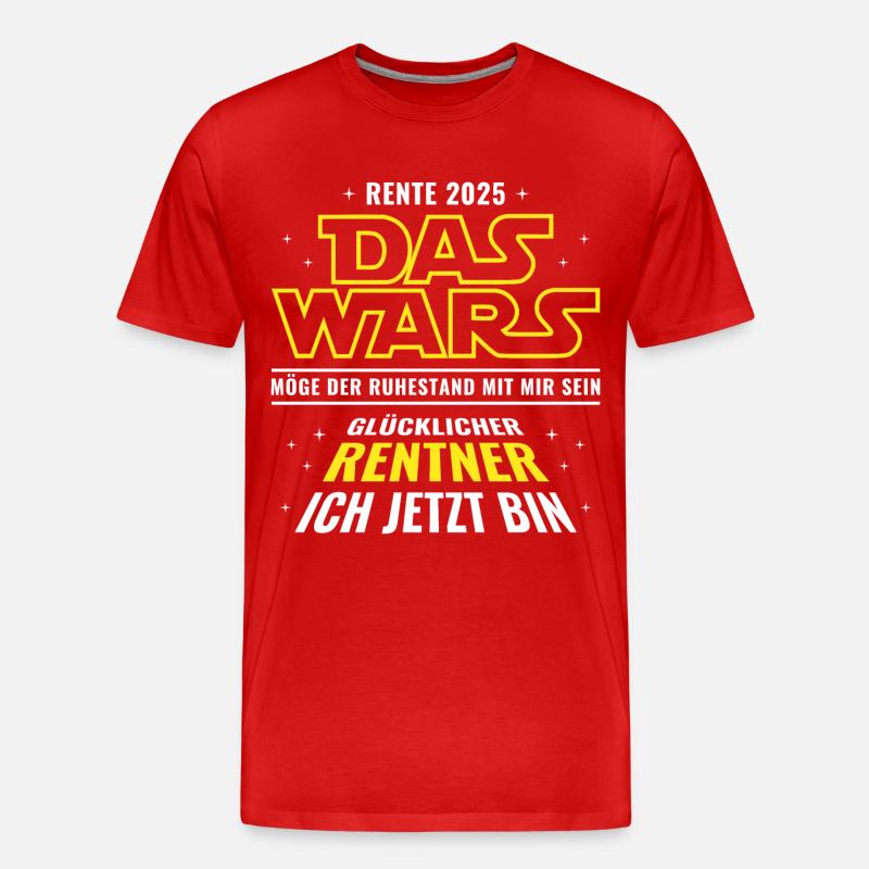 Rente 2025 Das wars - Glücklicher Rentner ich bin - Männer Premium Bio T-Shirt - Rot