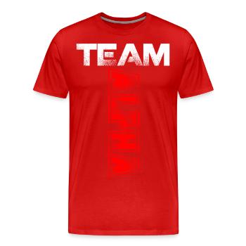 Team Alpha Geschenk T Shirt - Männer Premium Bio T-Shirt - Rot - Vorne - Damien (186cm)