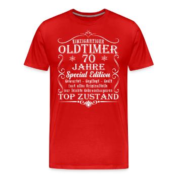 70. Geburtstag Mann 70 Jahre - Männer Premium Bio T-Shirt - Rot - Vorne - Damien (186cm)