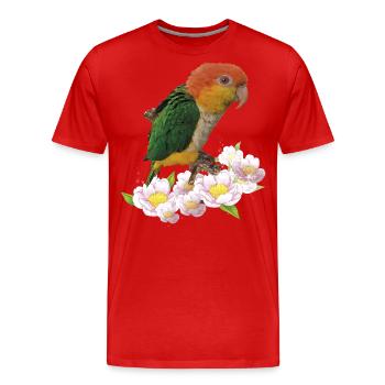 Der orangeköpfige Caique - Männer Premium Bio T-Shirt - Rot - Vorne - Damien (186cm)