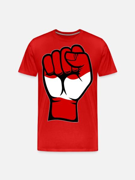Austria Flag Fist Hand Symbol - Men's Premium Organic T-Shirt - red