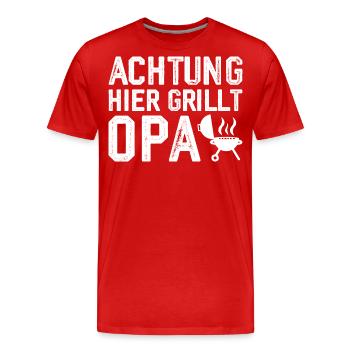 Grillen Grillmeister Opa Grill Geschenkidee - Männer Premium Bio T-Shirt - Rot - Vorne - Damien (186cm)
