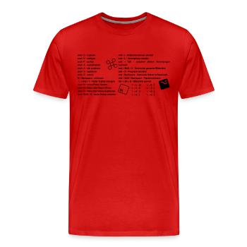 Mac Shortcuts - Männer Premium Bio T-Shirt - Rot - Vorne - Damien (186cm)