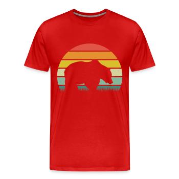 Ours, Ours, Grizzly, Ours brun - T-shirt bio Premium Homme - rouge - Devant - Damien (186cm)