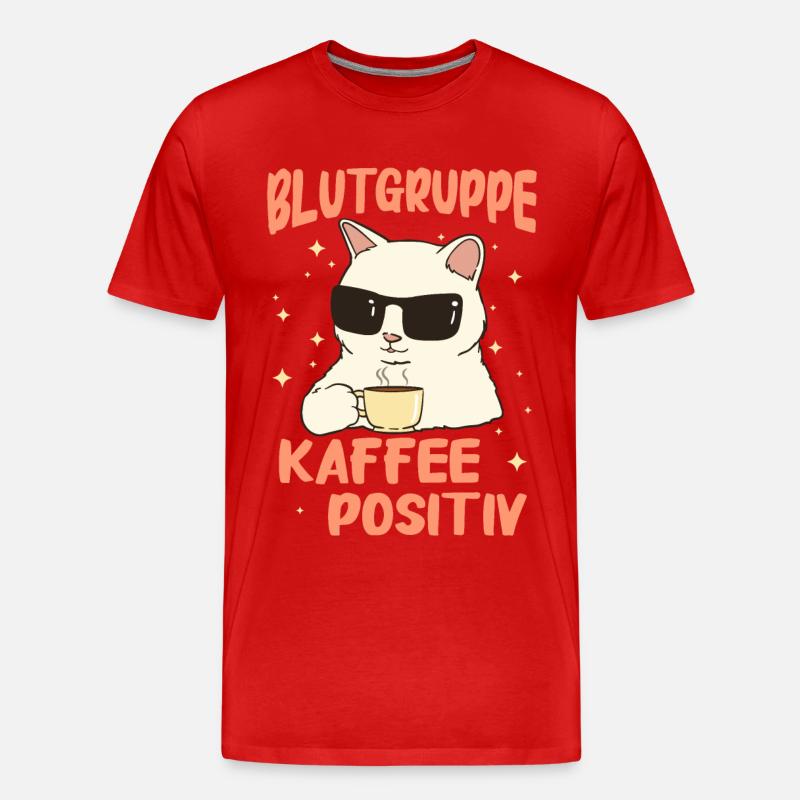 Kaffee Coffee Kaffeetrinker Kaffeeliebhaber - Männer Premium Bio T-Shirt - Rot
