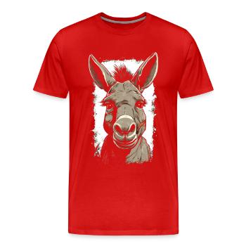 Âne âne mulet mulet mulet - T-shirt bio Premium Homme - rouge - Devant - Damien (186cm)
