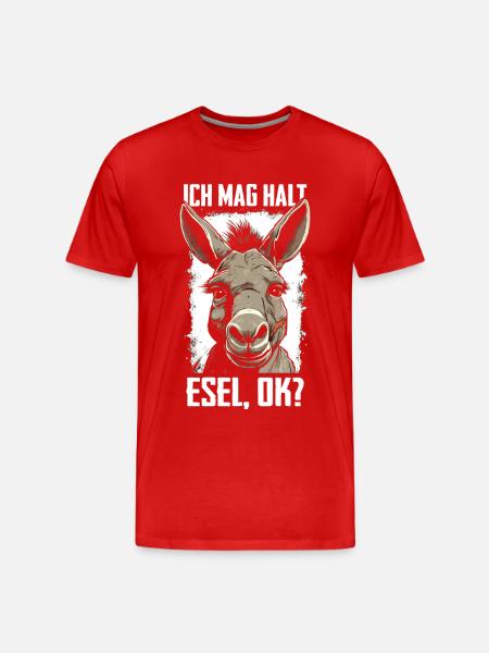 Esel Eselchen Maultier Muli - Männer Premium Bio T-Shirt - Rot