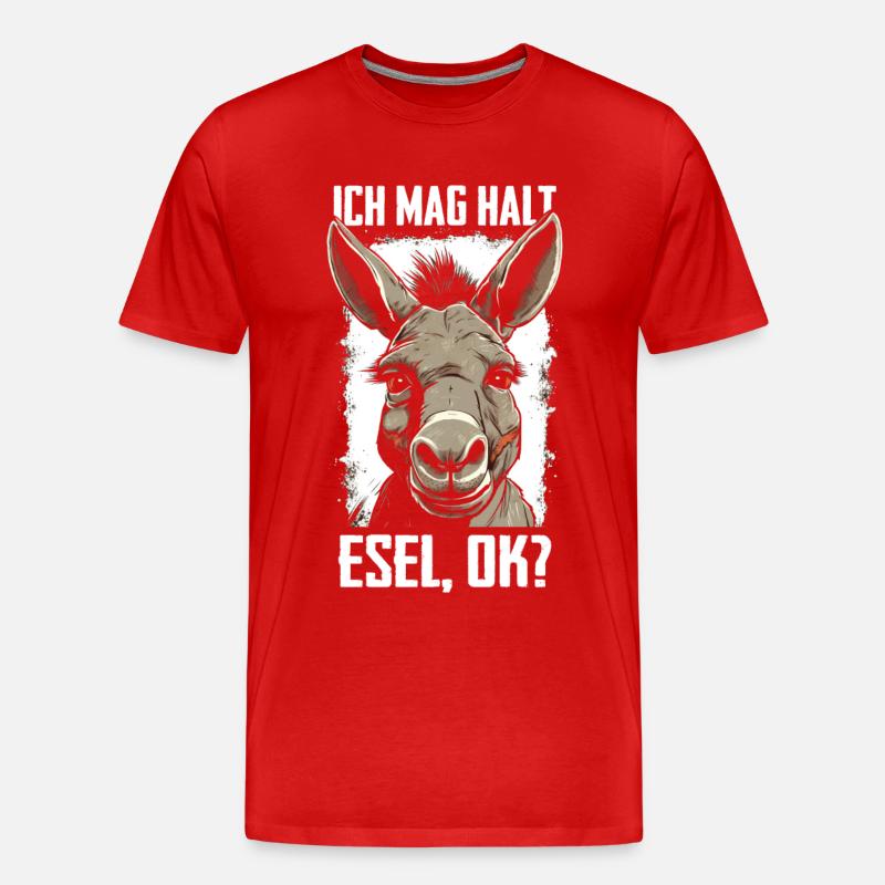 Esel Eselchen Maultier Muli - Männer Premium Bio T-Shirt - Rot