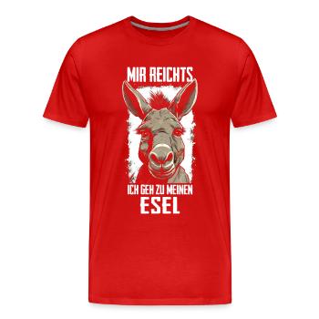 Esel Eselchen Maultier Muli - Männer Premium Bio T-Shirt - Rot - Vorne - Damien (186cm)