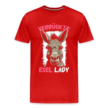Esel Eselchen Maultier Muli - Männer Premium Bio T-Shirt - Rot - Vorne - Damien (186cm)