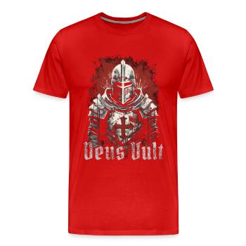 Deus Vult Crusader Knights Templar Middle Ages - Men's Premium Organic T-Shirt - red - Front - Damien (186cm)