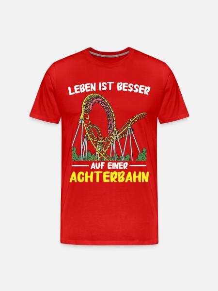 Achterbahn Freizeitpark Roller Coaster - Männer Premium Bio T-Shirt - Rot