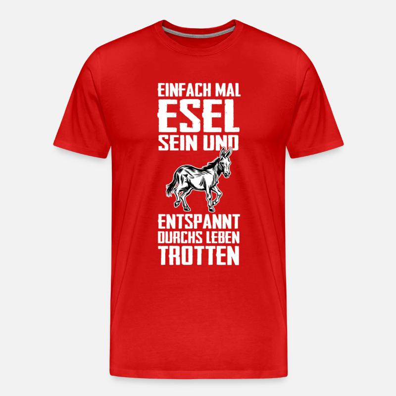 Esel Eselchen Maultier Muli - Männer Premium Bio T-Shirt - Rot