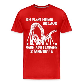 Achterbahn Freizeitpark Roller Coaster - Männer Premium Bio T-Shirt - Rot - Vorne - Damien (186cm)