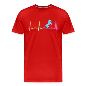 Einhorn Einhörner Fabelwesen Mystisch - Männer Premium Bio T-Shirt - Rot - Vorne - Damien (186cm)