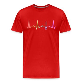 Fléchettes Fléchettes Joueur de fléchettes Fléchettes - T-shirt bio Premium Homme - rouge - Devant - Damien (186cm)