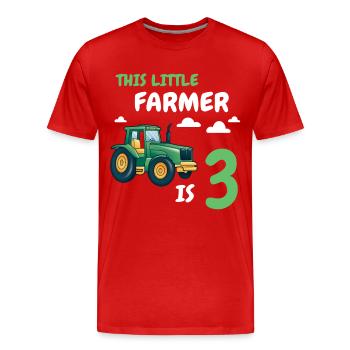 Geschenk 3 Jahre Geburtstagskind - Männer Premium Bio T-Shirt - Rot - Vorne - Damien (186cm)