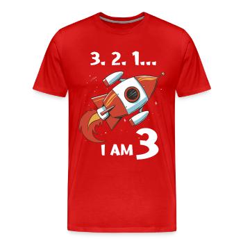 Geschenk 3 Jahre Geburtstagskind - Männer Premium Bio T-Shirt - Rot - Vorne - Damien (186cm)