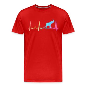 Elefant Tier Elefanten Zoo - Männer Premium Bio T-Shirt - Rot - Vorne - Damien (186cm)