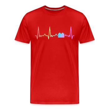 Brick Builder Master Builder Klemmbaustein - Men's Premium Organic T-Shirt - red - Front - Damien (186cm)