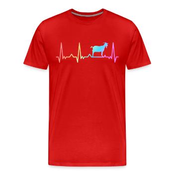 Chèvre Chèvres Chèvre Chèvre - T-shirt bio Premium Homme - rouge - Devant - Damien (186cm)
